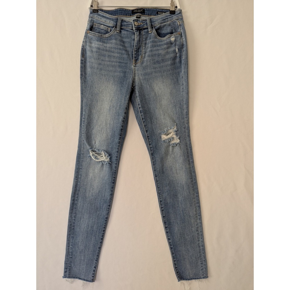 Judy Blue Los Angeles Womens Jeans Size 9‎ 29 Skinny Fit Distressed Medium Wash